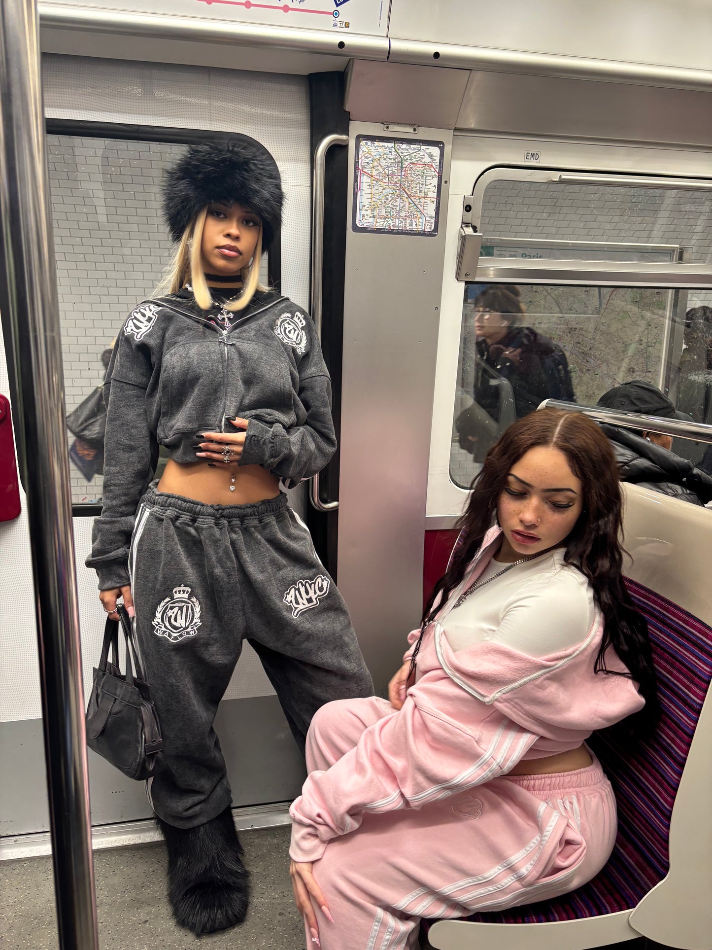 Striped Tracky (pink zip-up)