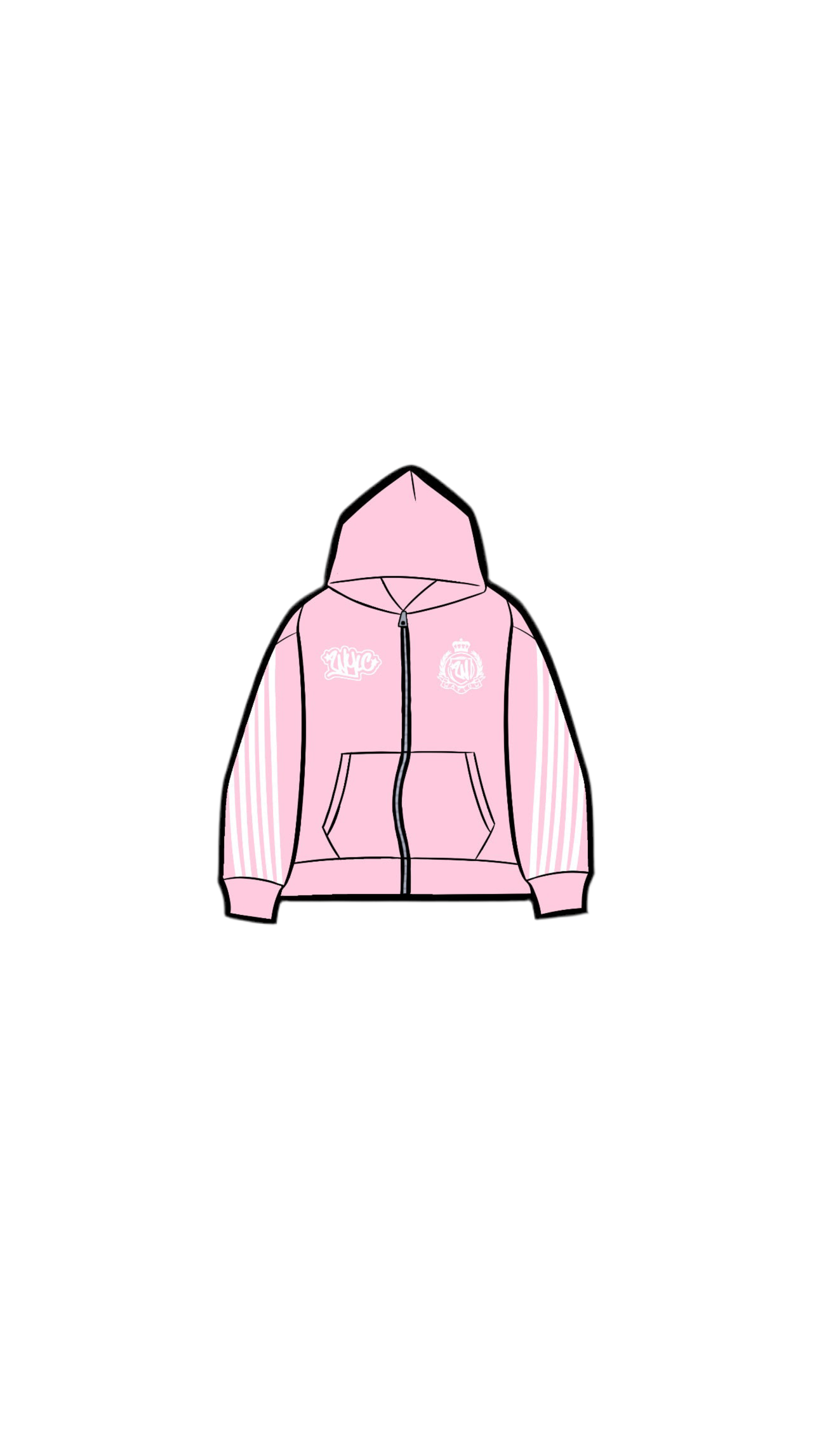 Striped Tracky (pink zip-up)