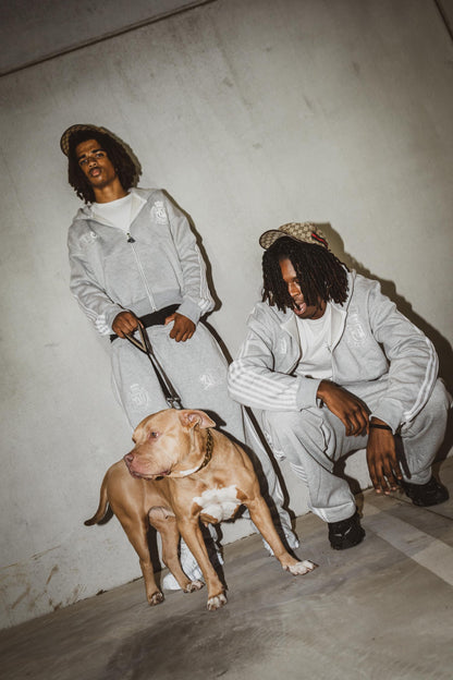 Striped Tracky (Grey zip-up)