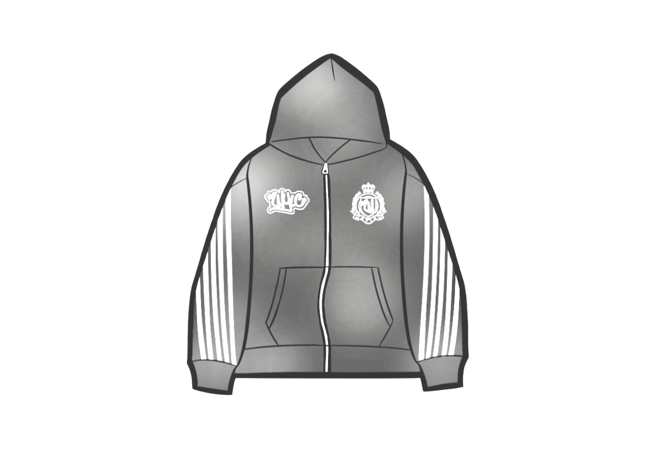 Striped Tracky (Grey zip-up)